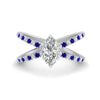 Load image into Gallery viewer, cross-band-marquise-cut-engagment-ring-with-sapphire-white-gold-FD9890MQRGSABL-NL-WG_92a56e1b-e66d-4434-96fc-5afdd0520acf.jpg?v=1760525898