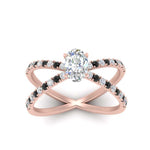 Load image into Gallery viewer, cross-band-oval-shaped-engagment-ring-with-black-diamond-rose-gold-FD9890OVRGBLACKANGLE5-NL-RG.jpg?v=1760525778