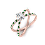 Load image into Gallery viewer, cross-band-oval-shaped-engagment-ring-with-emerald-rose-gold-FD9890OVRGEMGRANGLE2-NL-RG.jpg?v=1760525778