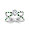 Load image into Gallery viewer, cross-band-oval-shaped-engagment-ring-with-emerald-white-gold-FD9890OVRGEMGRANGLE5-NL-WG_2a6622e9-5d50-44da-af75-022a09ab8c02.jpg?v=1760525909