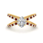 Load image into Gallery viewer, cross-band-oval-shaped-engagment-ring-with-ruby-yellow-gold-FD9890OVRGRUDR-NL-YG.jpg?v=1760525778