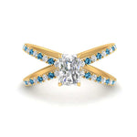 Load image into Gallery viewer, cross-band-radiant-cut-engagment-ring-with-blue-topaz-yellow-gold-FD9890RARGICBLTO-NL-YG.jpg?v=1760525827