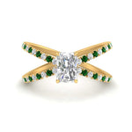 Load image into Gallery viewer, cross-band-radiant-cut-engagment-ring-with-emerald-yellow-gold-FD9890RARGEMGR-NL-YG.jpg?v=1760525827