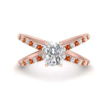Load image into Gallery viewer, cross-band-radiant-cut-engagment-ring-with-orange-sapphire-rose-gold-FD9890RARGSAOR-NL-RG.jpg?v=1760525827