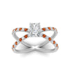 Load image into Gallery viewer, cross-band-radiant-cut-engagment-ring-with-orange-sapphire-white-gold-FD9890RARGSAORANGLE5-NL-WG_76fd8521-f36b-4d9d-a9bc-a30452264791.jpg?v=1760525935