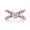 Load image into Gallery viewer, cross-band-radiant-cut-engagment-ring-with-pink-sapphire-rose-gold-FD9890RARGSADRPI-NL-RG_1a0e113e-5423-43ab-acab-ad812f7bdd98.jpg?v=1760525935