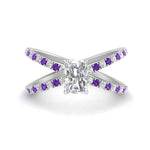 Load image into Gallery viewer, cross-band-radiant-cut-engagment-ring-with-purple-topaz-white-gold-FD9890RARGVITO-NL-WG.jpg?v=1760525827