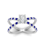 Load image into Gallery viewer, cross-band-radiant-cut-engagment-ring-with-sapphire-white-gold-FD9890RARGSABLANGLE5-NL-WG.jpg?v=1760525826
