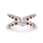 Load image into Gallery viewer, cross-band-round-cut-engagment-ring-with-black-diamond-rose-gold-FD9890RORGBLACK-NL-RG_e3c48a7f-9cf4-47de-bf08-c943e9fb9bc0.jpg?v=1760525946