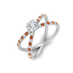 Load image into Gallery viewer, cross-band-round-cut-engagment-ring-with-orange-sapphire-white-gold-FD9890RORGSAORANGLE2-NL-WG_9c3191d4-411c-447f-9f12-3704976487bb.jpg?v=1760525945