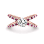 Load image into Gallery viewer, cross-band-round-cut-engagment-ring-with-pink-sapphire-rose-gold-FD9890RORGSADRPI-NL-RG_d9b753f0-f8d1-4858-86e1-c364ce535b73.jpg?v=1760525945