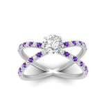 Load image into Gallery viewer, cross-band-round-cut-engagment-ring-with-purple-topaz-white-gold-FD9890RORGVITOANGLE5-NL-WG_93601b19-a2c7-423c-9a59-97215df28685.jpg?v=1760525946
