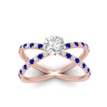 Load image into Gallery viewer, cross-band-round-cut-engagment-ring-with-sapphire-rose-gold-FD9890RORGSABLANGLE5-NL-RG_dd401a7e-cd28-477e-a745-a6011a03455a.jpg?v=1760525945