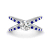 Load image into Gallery viewer, cross-band-round-cut-engagment-ring-with-sapphire-white-gold-FD9890RORGSABL-NL-WG_e06da019-9436-4574-9735-b066f775c543.jpg?v=1760525946