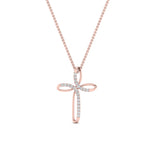 Load image into Gallery viewer, cross-design-pendant-with-diamond-in-rose-gold-FDPD10729-ANGLE1-NL-RG