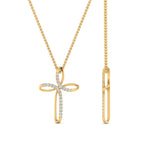 Load image into Gallery viewer, cross-design-pendant-with-diamond-in-FDPD10729-NL-YG