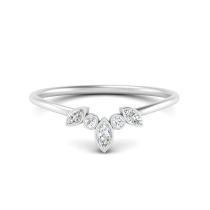 Crown Bezel Curved Band Ring
