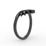 Load image into Gallery viewer, crown-v-stacking-diamond-wedding-band-in-black-gold-FD11456B-NL-BG