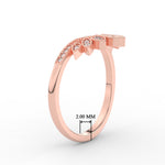 Load image into Gallery viewer, crown-v-stacking-diamond-wedding-band-in-rose-gold-FD11456B-NL-RG
