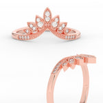Load image into Gallery viewer, crown-v-stacking-diamond-wedding-band-in-rose-gold-FD11456B-NL-RG
