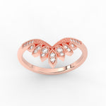 Load image into Gallery viewer, crown-v-stacking-diamond-wedding-band-in-rose-gold-FD11456B-NL-RG