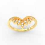 Load image into Gallery viewer, crown-v-stacking-diamond-wedding-band-in-yellow-gold-FD11456B-NL-YG