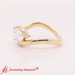 Load image into Gallery viewer, Modern Wave Design Signet Solitaire Ring