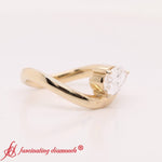Load image into Gallery viewer, Modern Wave Design Signet Solitaire Ring
