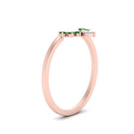 Load image into Gallery viewer, curved-crown-emerald-wedding-band-in-rose-gold-FD1046BGEMGRANGLE2-NL-RG.jpg?v=1766983852