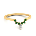 Load image into Gallery viewer, curved-crown-emerald-wedding-band-in-yellow-gold-FD1046BGEMGR-NL-YG.jpg?v=1766983852