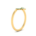 Load image into Gallery viewer, curved-crown-emerald-wedding-band-in-yellow-gold-FD1046BGEMGRANGLE2-NL-YG.jpg?v=1766983852