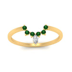 Load image into Gallery viewer, curved-crown-emerald-wedding-band-in-yellow-gold-FD1046BGEMGRANGLE5-NL-YG.jpg?v=1766983852