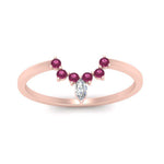 Load image into Gallery viewer, curved-crown-pink-sapphire-wedding-band-in-rose-gold-FD1046BGSADRPIANGLE5-NL-RG.jpg?v=1766983852