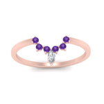Load image into Gallery viewer, curved-crown-purple-topaz-wedding-band-in-rose-gold-FD1046BGVITOANGLE5-NL-RG.jpg?v=1766983852