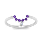 Load image into Gallery viewer, curved-crown-purple-topaz-wedding-band-in-white-gold-FD1046BGVITOANGLE5-NL-WG.jpg?v=1766983852