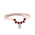 Load image into Gallery viewer, curved-crown-ruby-wedding-band-in-rose-gold-FD1046BGRUDR-NL-RG.jpg?v=1766983852