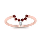 Load image into Gallery viewer, curved-crown-ruby-wedding-band-in-rose-gold-FD1046BGRUDRANGLE5-NL-RG.jpg?v=1766983852