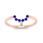 Load image into Gallery viewer, curved-crown-sapphire-wedding-band-in-rose-gold-FD1046BGSABLANGLE5-NL-RG.jpg?v=1766983852
