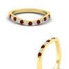 Load image into Gallery viewer, curved-ruby-wedding-ring-for-women-in-yellow-gold-fdens2255bgrudrangle3-nl-yg-ws1.jpg
