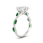 Load image into Gallery viewer, curved-vine-scalloped-round-cut-emerald-engagement-ring-in-white-gold-fdenr11656rogemgrangle2-nl-wg.jpg?v=1770355383