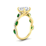 Load image into Gallery viewer, curved-vine-scalloped-round-cut-emerald-engagement-ring-in-yellow-gold-fdenr11656rogemgrangle2-nl-yg.jpg?v=1770355383