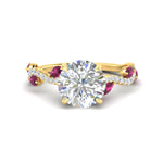 Load image into Gallery viewer, curved-vine-scalloped-round-cut-pink-sapphire-engagement-ring-in-yellow-gold-fdenr11656rogsadrpisleep-nl-yg.jpg?v=1770355384