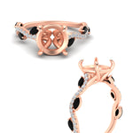 Load image into Gallery viewer, curved-vine-scalloped-semi-mount-black-diamond-engagement-ring-in-rose-gold-fdenr11656rosmgblackangle3-nl-rg.jpg?v=1770366105