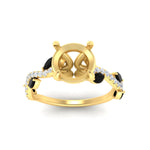 Load image into Gallery viewer, curved-vine-scalloped-semi-mount-black-diamond-engagement-ring-in-yellow-gold-fdenr11656rosmgblackangle5-nl-yg.jpg?v=1770366105