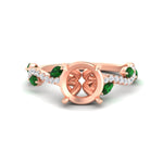 Load image into Gallery viewer, curved-vine-scalloped-semi-mount-emerald-engagement-ring-in-rose-gold-fdenr11656rosmgemgrsleep-nl-rg.jpg?v=1770366105