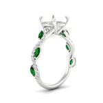 Load image into Gallery viewer, curved-vine-scalloped-semi-mount-emerald-engagement-ring-in-white-gold-fdenr11656rosmgemgrangle2-nl-wg.jpg?v=1770366105