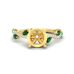 Load image into Gallery viewer, curved-vine-scalloped-semi-mount-emerald-engagement-ring-in-yellow-gold-fdenr11656rosmgemgrsleep-nl-yg.jpg?v=1770366105