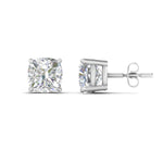 Load image into Gallery viewer, Cushion Diamond Basket Stud Earring