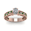 Load image into Gallery viewer, cushion-cut-antique-filigree-diamond-ring-with-emerald-in-14K-rose-gold-FDENS3543CURGEMGRANGLE5-NL-RG_73107833-ada3-4fb6-b0b9-4c4f5d152aef