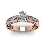 Load image into Gallery viewer, cushion-cut-antique-filigree-diamond-ring-with-ice-blue-topaz-in-14K-rose-gold-FDENS3543CURGICBLTOANGLE5-NL-RG_f3a0ab6a-40ed-4aff-902e-d4dd88ea1182